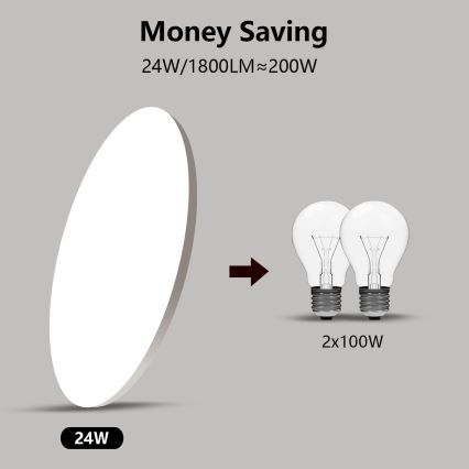 Brilagi - Lámpara de techo LED regulable SMART LED/24W/230V Ø 38 cm 2700-6500K Wi‑Fi Tuya + control remoto