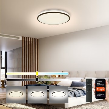 Brilagi - Luminaria de techo LED regulable inteligente 24W/230V Ø 38 cm 3000-6000K Wi-Fi Tuya Beacon + mando a distancia