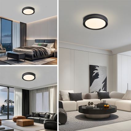 Brilagi - Luminaria de techo LED regulable KREON LED/54W/230V 3000-6000K negra Ø 38 cm + mando a distancia