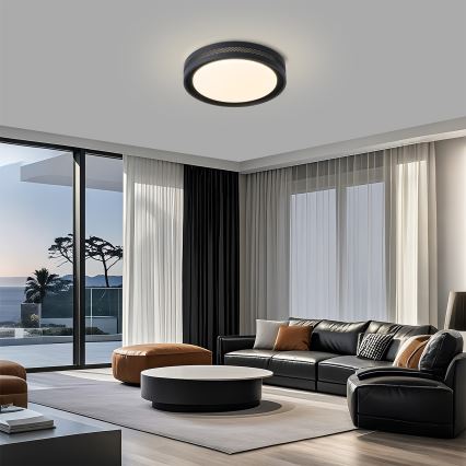 Brilagi - Luminaria de techo LED regulable KREON LED/54W/230V 3000-6000K negra Ø 38 cm + mando a distancia