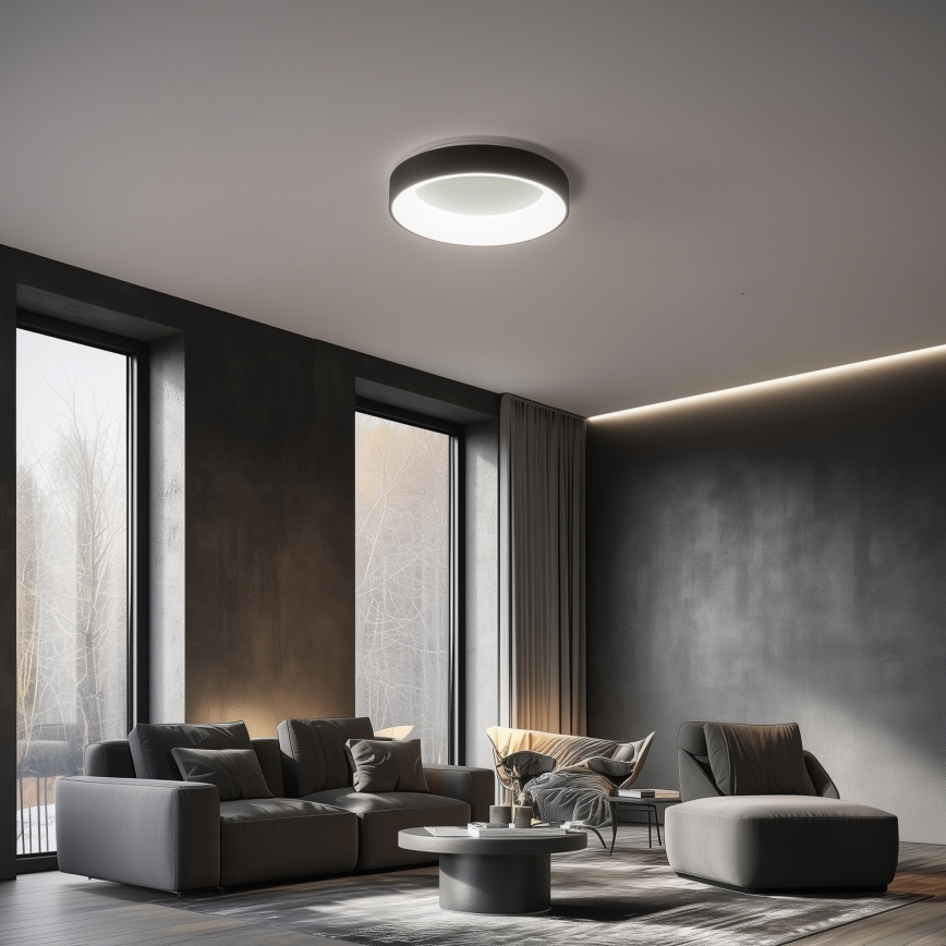 Brilagi - Luminaria de techo LED regulable FALCON LED/40W/230V 3000-6500K diámetro 45 cm negra + mando a distancia