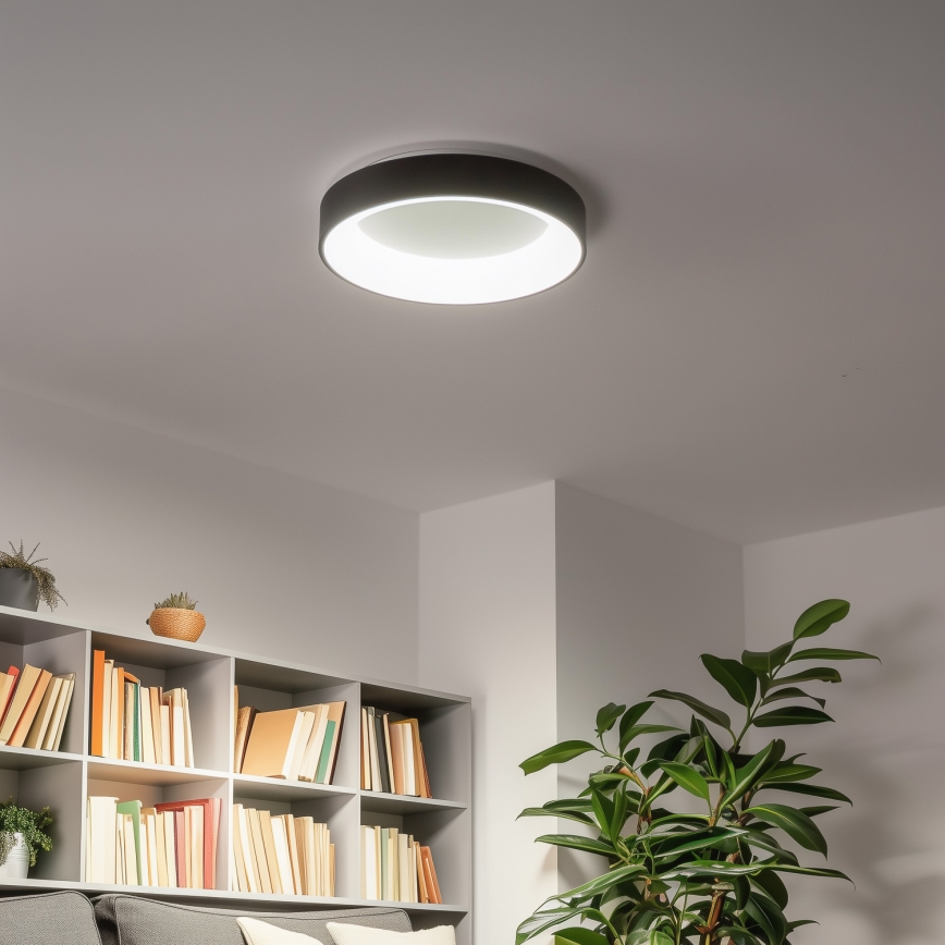 Brilagi - Luminaria de techo LED regulable FALCON LED/40W/230V 3000-6500K diámetro 45 cm negra + mando a distancia