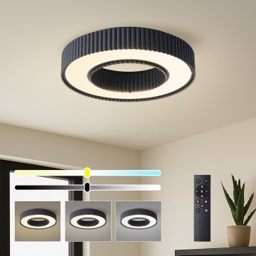 Brilagi - Luminaria de techo LED regulable LUMIX LED/48W/230V 3000–6000K negra Ø 50 cm + mando a distancia