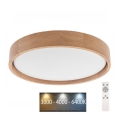 Brilagi - Luminaria de techo LED regulable MANAROLA LED/24W/230V Ø 42 cm 3000-6500K roble + mando a distancia