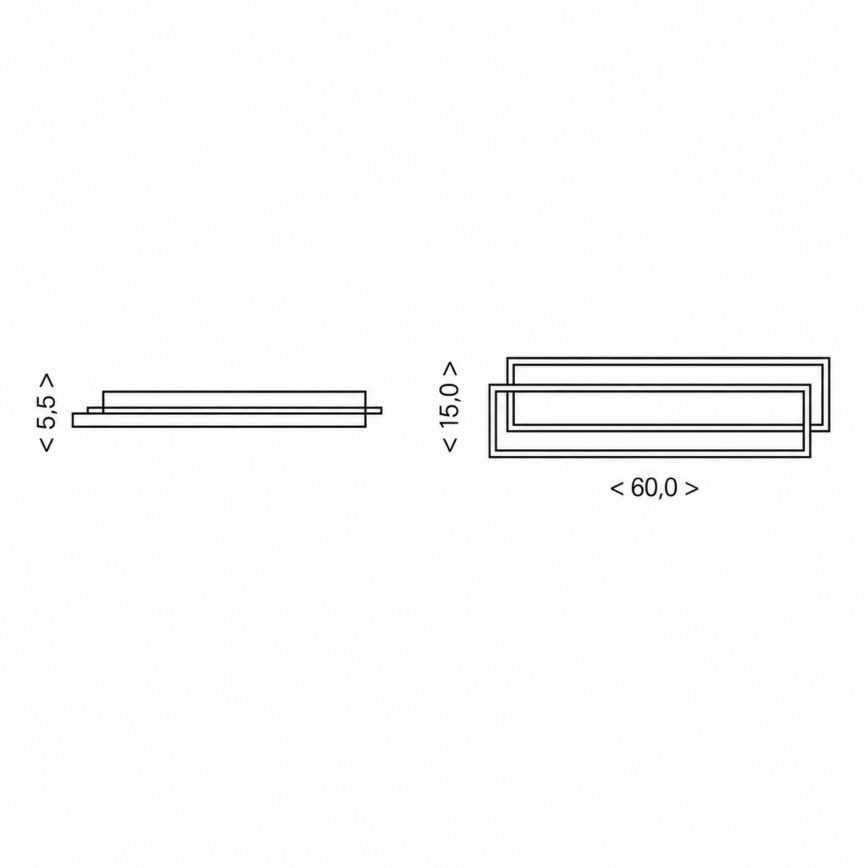 BRILAGI - Lámpara de techo LED regulable OUTLINE LED/66W/230V 3000-6000K 15x60 cm blanca/negra + mando a distancia