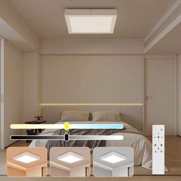Brilagi - Luminaria de techo LED regulable para baño FRAME SMART LED/24W/230V 30x30 cm 3000-6000K IP44 blanca + mando a distancia