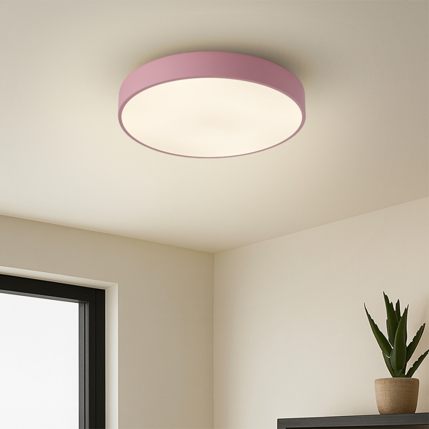 Brilagi - Lámpara de techo LED regulable POOL LED, 36 W / 230 V, 3000-6000 K, diámetro 30 cm, rosa + control remoto