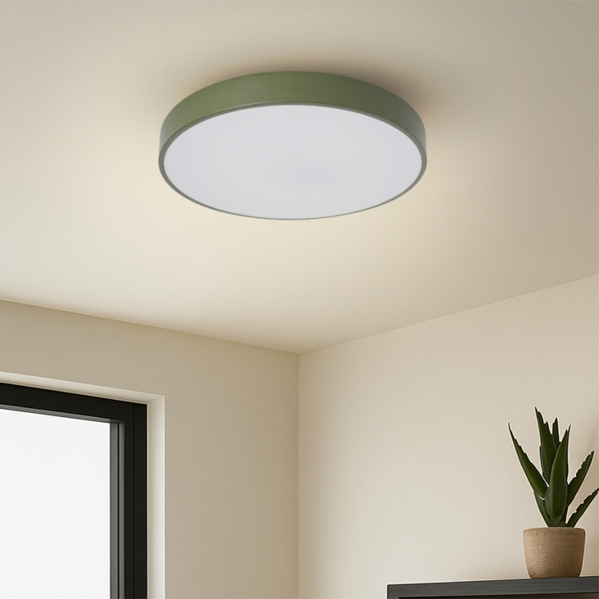Brilagi - Luminaria de techo LED regulable POOL LED/36W/230V 3000-6000K Ø 30 cm verde + mando a distancia