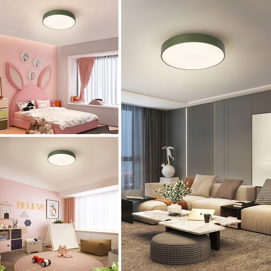 Brilagi - Luminaria de techo LED regulable POOL LED/36W/230V 3000-6000K Ø 30 cm verde + mando a distancia