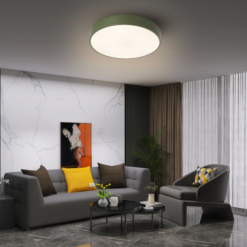 Brilagi - Luminaria de techo LED regulable POOL LED/36W/230V 3000-6000K Ø 30 cm verde + mando a distancia
