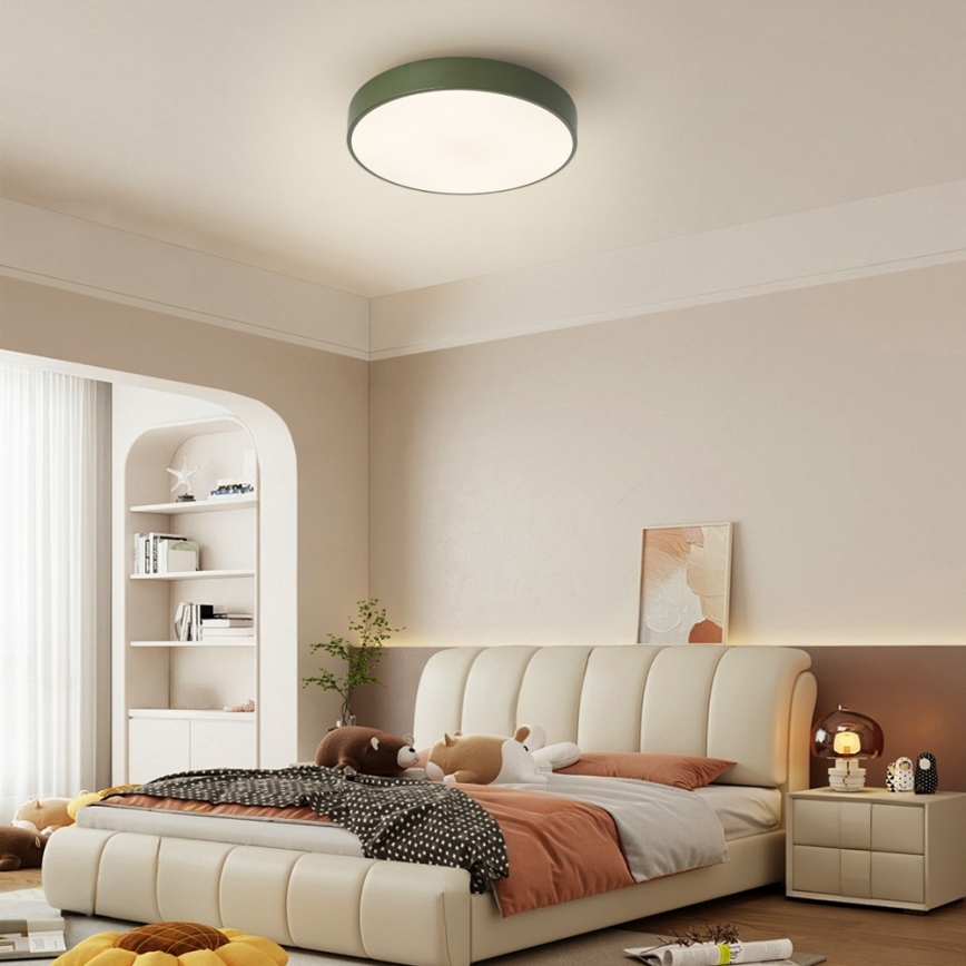 Brilagi - Luminaria de techo LED regulable POOL LED/36W/230V 3000-6000K Ø 30 cm verde + mando a distancia