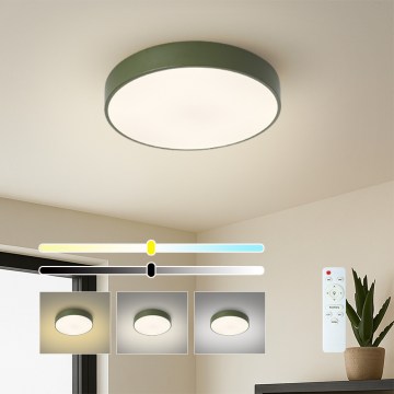 Brilagi - Luminaria de techo LED regulable POOL LED/36W/230V 3000-6000K Ø 30 cm verde + mando a distancia