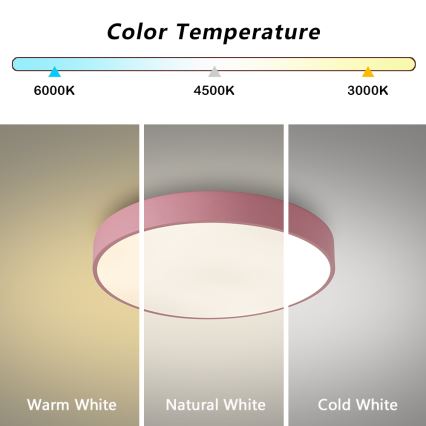 Brilagi - Lámpara de techo LED regulable POOL LED/48W/230V 3000-6000K Ø 40 cm rosa + mando a distancia