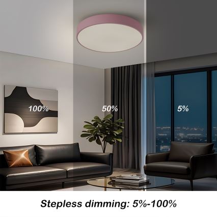 Brilagi - Lámpara de techo LED regulable POOL LED/48W/230V 3000-6000K Ø 40 cm rosa + mando a distancia