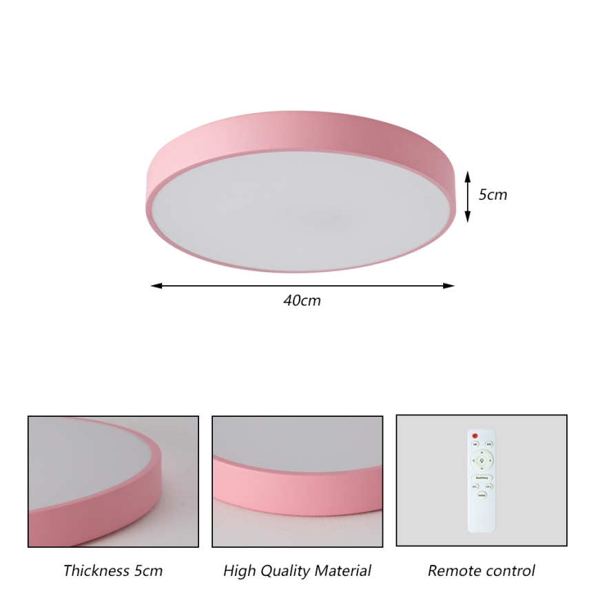 Brilagi - Lámpara de techo LED regulable POOL LED/48W/230V 3000-6000K Ø 40 cm rosa + mando a distancia