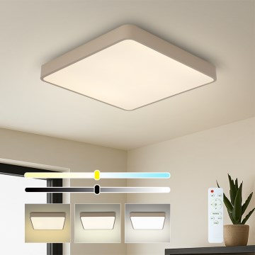 Brilagi - Luminaria de techo LED regulable POOL LED/48W/230V 3000-6000K 50x50 cm beige + mando a distancia