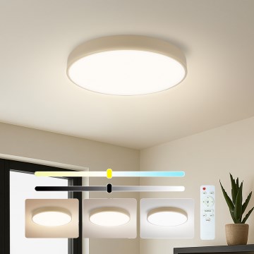 Brilagi - Luminaria de techo LED regulable POOL LED/48W/230V 3000-6000K diámetro 40 cm beige + mando a distancia