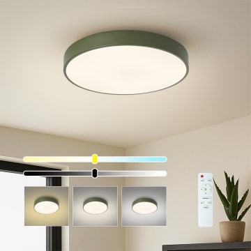 Brilagi - Luminaria de techo LED regulable POOL LED/48W/230V 3000-6000K Ø 40 cm verde + control remoto