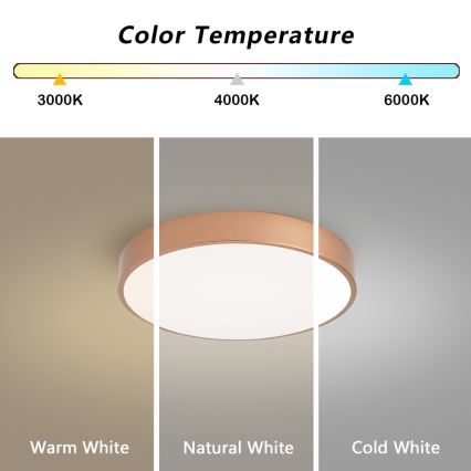 BRILAGI - Lámpara de techo LED regulable POOL LED/48W/230V 3000-6000K Ø 40 cm bronce + control remoto