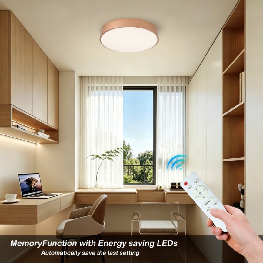 BRILAGI - Lámpara de techo LED regulable POOL LED/48W/230V 3000-6000K Ø 40 cm bronce + control remoto