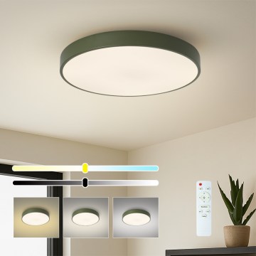Brilagi - Luminaria de techo LED regulable POOL LED/60W/230V 3000-6000K ø 50 cm verde + control remoto