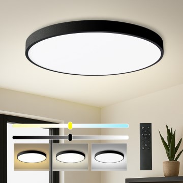 Brilagi - Luminaria de techo LED regulable POOL SMART LED/128W/230V 3000-6000K diámetro 100 cm Wi-Fi Tuya negra + mando a distancia