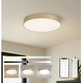 BRILAGI - Luminaria de techo LED regulable POOL SMART LED/60W/230V 3000-6000K diámetro 50 cm Wi-Fi Tuya dorada + mando a distancia