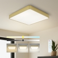BRILAGI - Luminaria de techo LED regulable POOL SQUARE LED/48W/230V 3000-6000K 50x50 cm dorada + mando a distancia