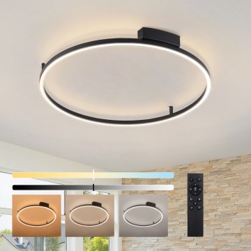 Brilagi - Luminaria de techo LED regulable PORTOFINO LED, 60 W, 230 V, 3000–6000 K, Ø 80 cm, negra, con mando a distancia