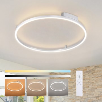 Brilagi - Luminaria de techo LED regulable PORTOFINO LED/60W/230V 3000-6000K Ø 80 cm acabado plateado + mando a distancia