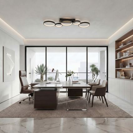 BRILAGI - Lámpara de techo LED regulable RINGO LED/34W/230V 3000-6000K 28x84 cm negra + mando a distancia
