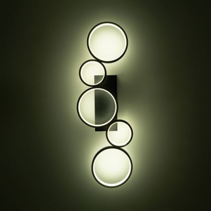 BRILAGI - Lámpara de techo LED regulable RINGO LED/34W/230V 3000-6000K 28x84 cm negra + mando a distancia