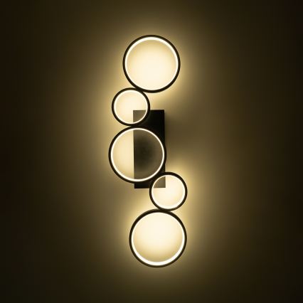 BRILAGI - Lámpara de techo LED regulable RINGO LED/34W/230V 3000-6000K 28x84 cm negra + mando a distancia