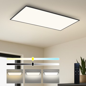 Brilagi - Luminaria de techo LED regulable SLIMFRAME LED/80W/230V 120x60 cm 3000-6000K negra + mando a distancia