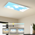 Brilagi - Luminaria de techo LED regulable SLIMFRAME SKY LED/80W/230V 120 x 60 cm 3000–6000 K plateado/azul + mando a distancia