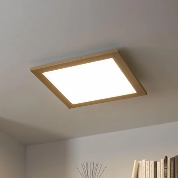 Brilagi - Luminaria de techo LED regulable SLIMFRAME WOOD LED/36W/230V 49,5x49,5 cm 3000-6000K marrón + mando a distancia