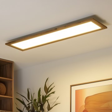 Brilagi - Luminaria de techo LED regulable SLIMFRAME WOOD LED/58W/230V 124x33,7 cm 3000-6000K marrón + mando a distancia