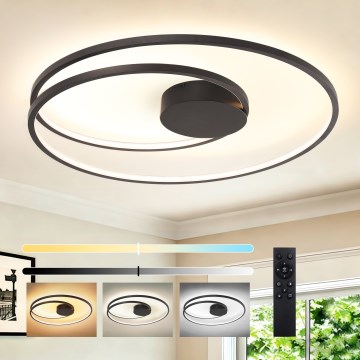 Brilagi - Luminaria de techo LED regulable TWISTER LED/105W/230V 3000-6000K Ø 100 cm negra + mando a distancia