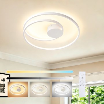 Brilagi - Luminaria de techo LED regulable TWISTER LED/48W/230V 3000-6000K Ø 50 cm blanca + mando a distancia