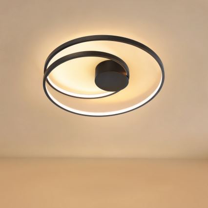 Brilagi - Lámpara de techo LED regulable TWISTER LED/48W/230V 3000-6000K diámetro 50 cm negra + mando a distancia