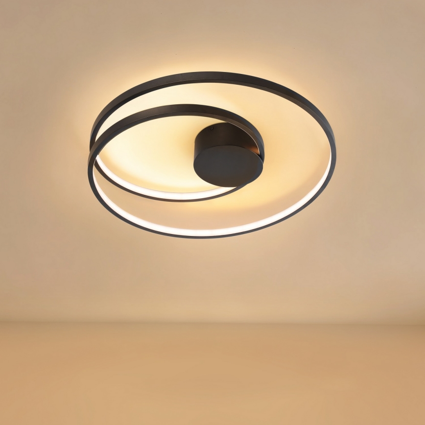 Brilagi - Lámpara de techo LED regulable TWISTER LED/48W/230V 3000-6000K diámetro 50 cm negra + mando a distancia
