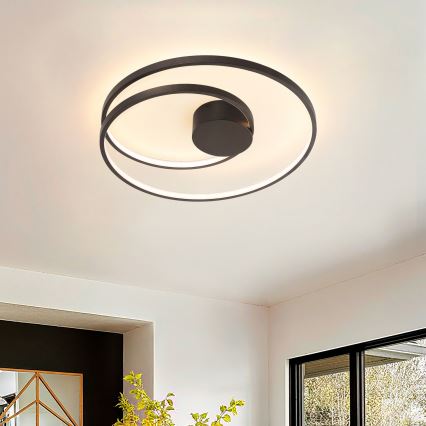 Brilagi - Lámpara de techo LED regulable TWISTER LED/48W/230V 3000-6000K diámetro 50 cm negra + mando a distancia