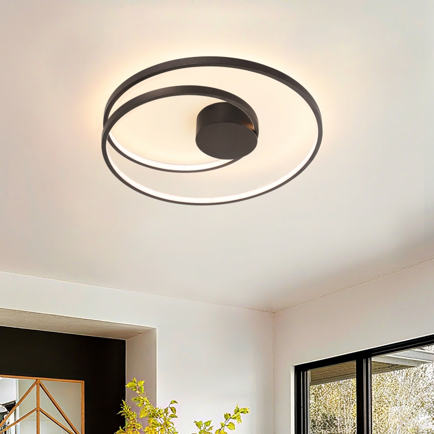 Brilagi - Lámpara de techo LED regulable TWISTER LED/48W/230V 3000-6000K diámetro 50 cm negra + mando a distancia