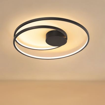 Brilagi - Luminaria LED de techo regulable TWISTER LED/75W/230V 3000-6000K Ø 70 cm negra + mando a distancia