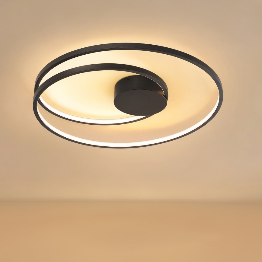 Brilagi - Luminaria LED de techo regulable TWISTER LED/75W/230V 3000-6000K Ø 70 cm negra + mando a distancia