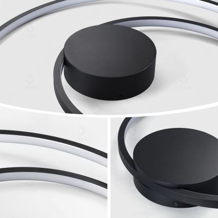 Brilagi - Luminaria LED de techo regulable TWISTER LED/75W/230V 3000-6000K Ø 70 cm negra + mando a distancia
