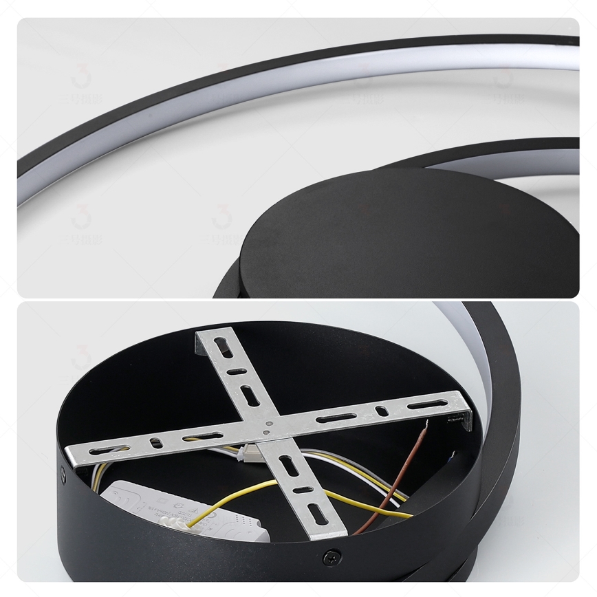 Brilagi - Luminaria LED de techo regulable TWISTER LED/75W/230V 3000-6000K Ø 70 cm negra + mando a distancia