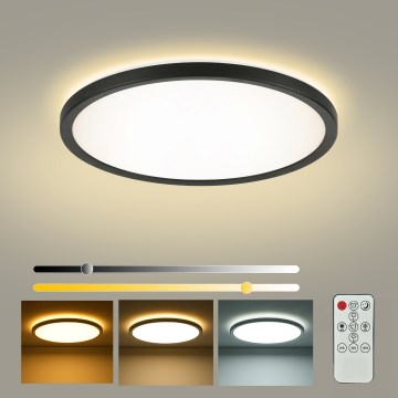 Brilagi - Luminaria de techo LED regulable ULTRA SLIM LED/24W/230V 2700-6500K diámetro 42 cm negra + mando a distancia