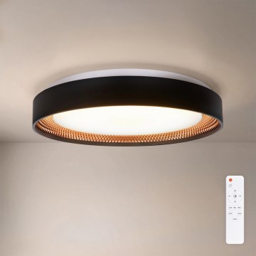 Brilagi - Luminaria de techo LED regulable WALDO LED/48W/230V 3000–6500 K Ø 40 cm negro/dorado + mando a distancia