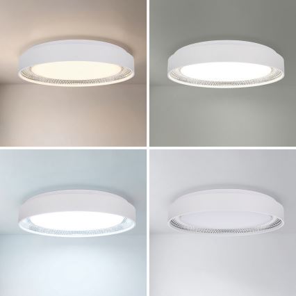 Brilagi - Luminaria de techo LED regulable WALDO LED/48W/230V 3000-6500K diámetro 40 cm blanco/plata + mando a distancia